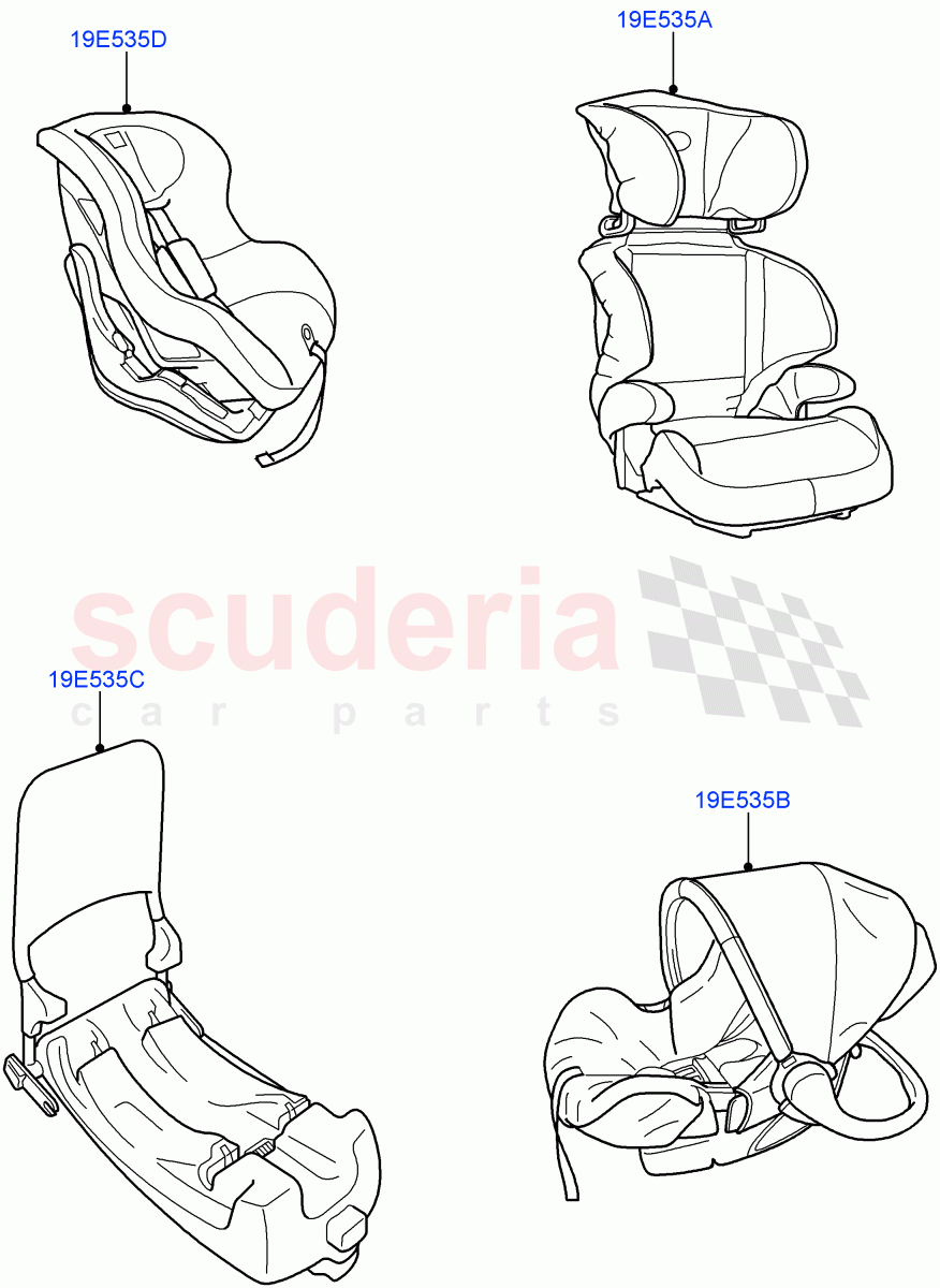 Child Seating (Accessory) (Halewood (UK), Itatiaia (Brazil)) of Land Rover Land Rover Discovery Sport (2015+) [2.0 Turbo Petrol AJ200P]