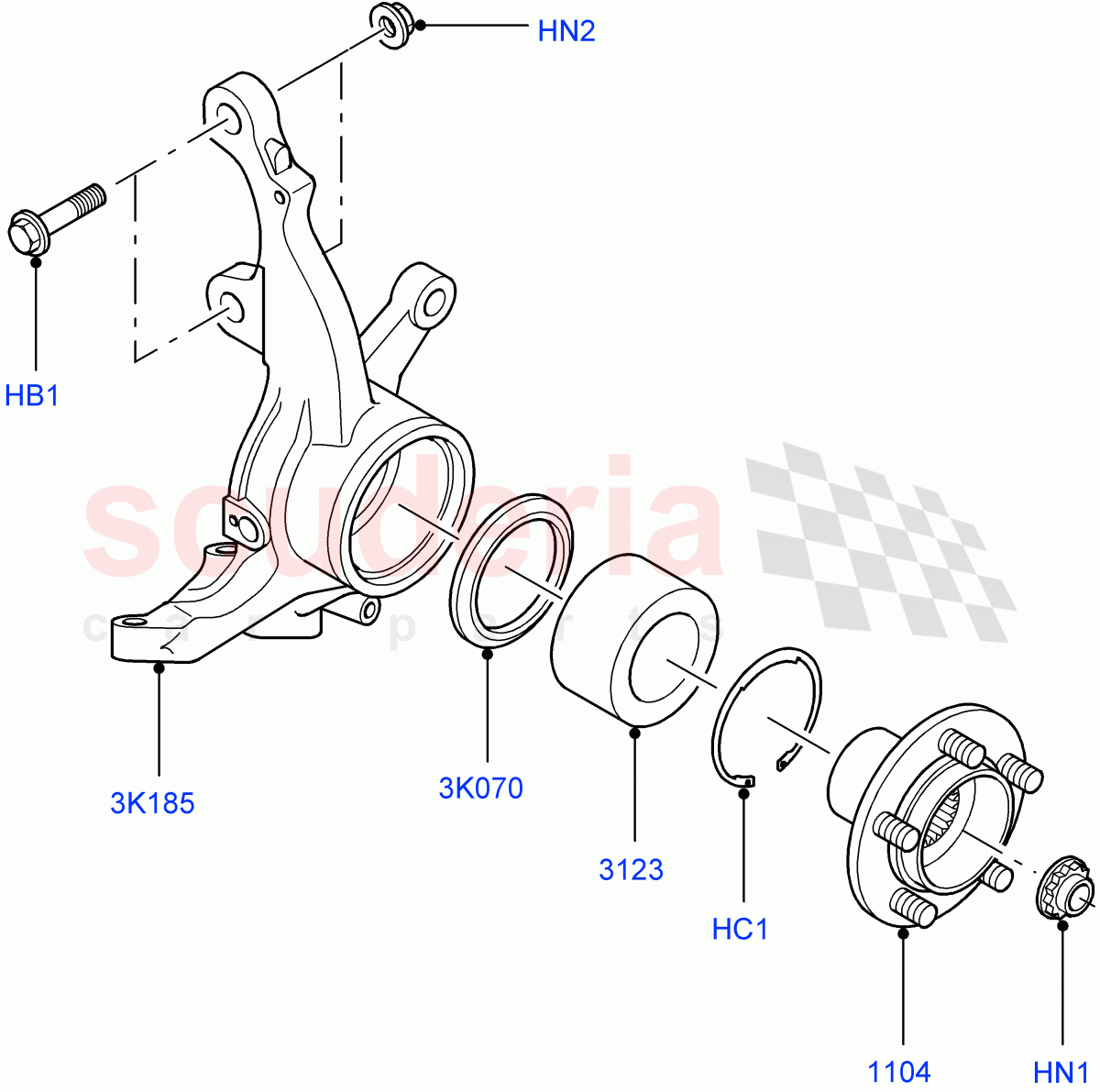 Front Knuckle And Hub ((V) FROMAA000001) of Land Rover Land Rover Range Rover (2010-2012) [5.0 OHC SGDI NA V8 Petrol]