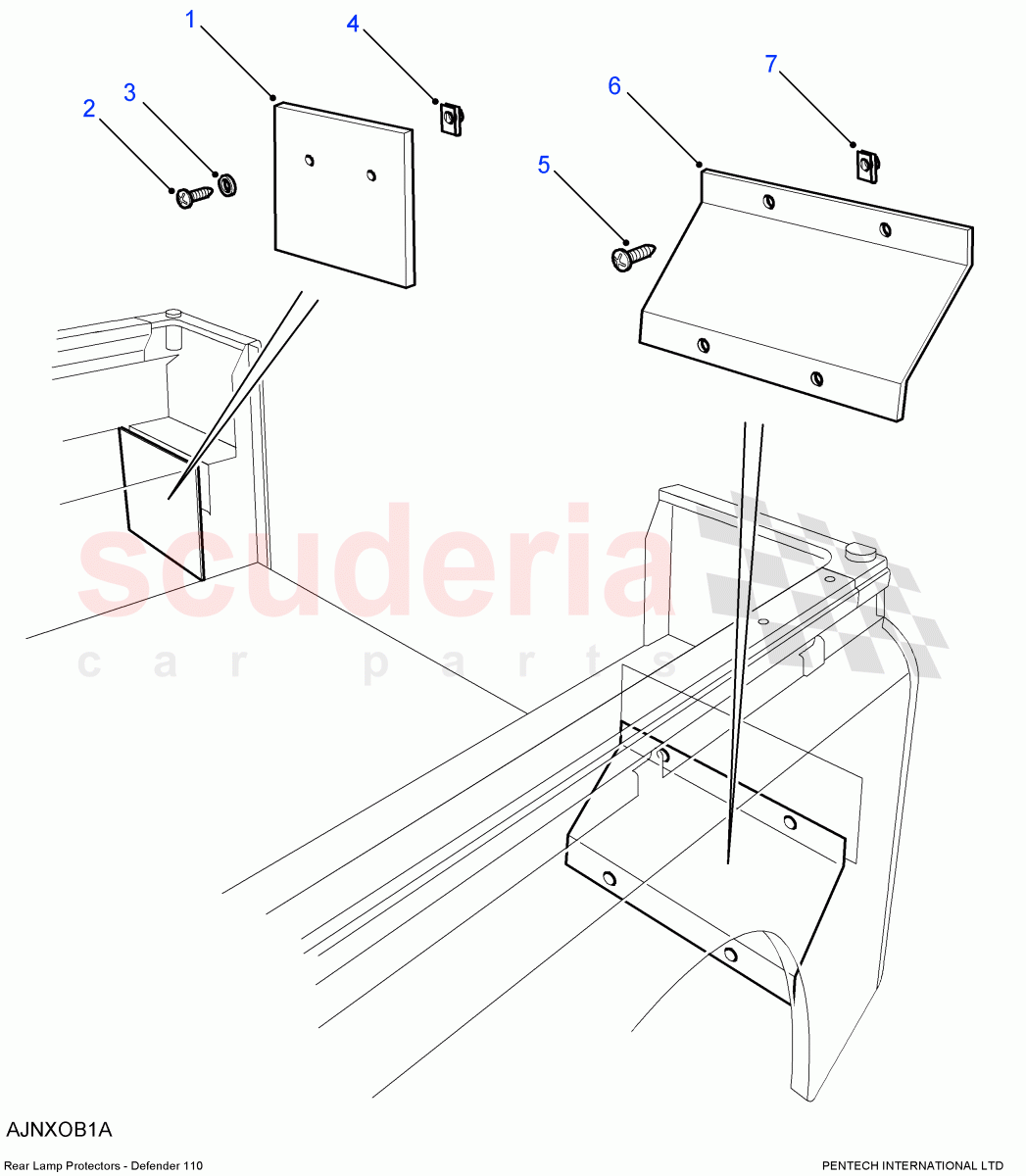 Rear Lamp Protectors ((V) FROM7A000001) of Land Rover Land Rover Defender (2007-2016)
