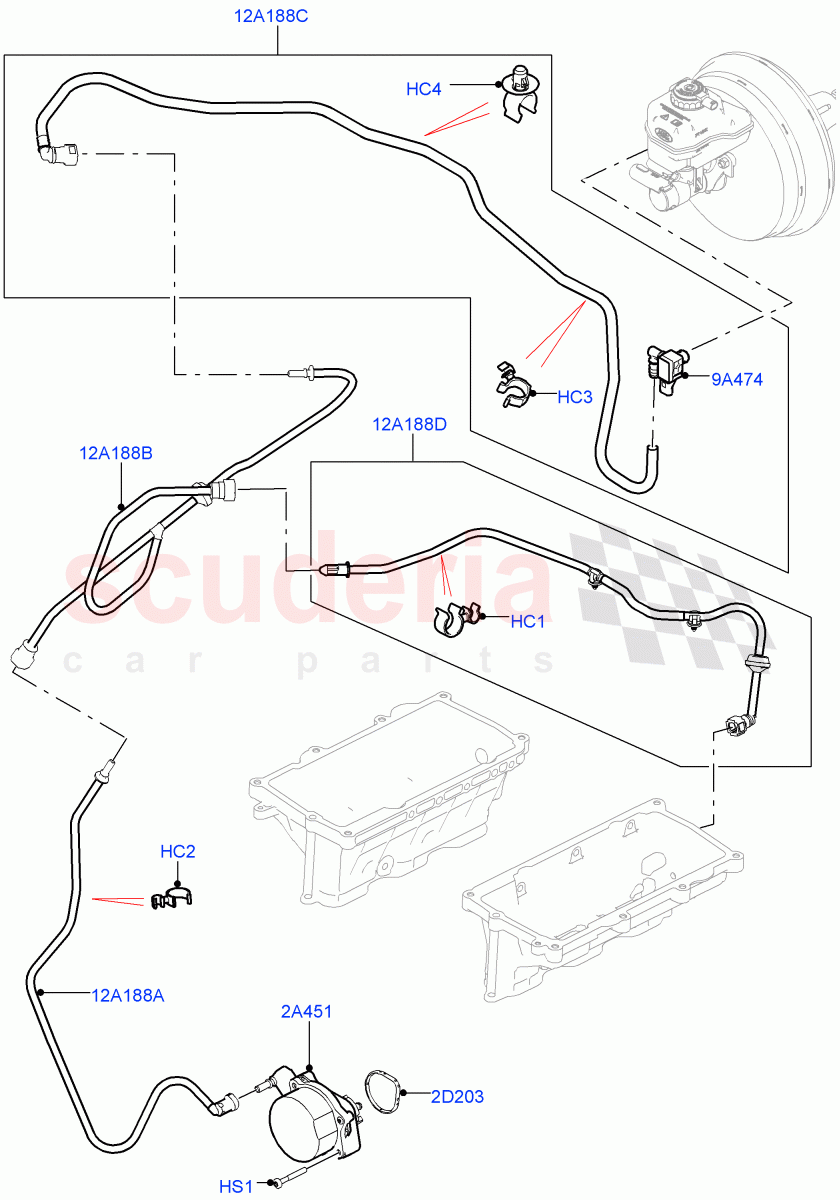 Vacuum Control And Air Injection (Solihull Plant Build) (3.0L DOHC GDI SC V6 PETROL, LHD) ((V) FROMHA000001) of Land Rover Land Rover Range Rover Sport (2014+) [3.0 DOHC GDI SC V6 Petrol]