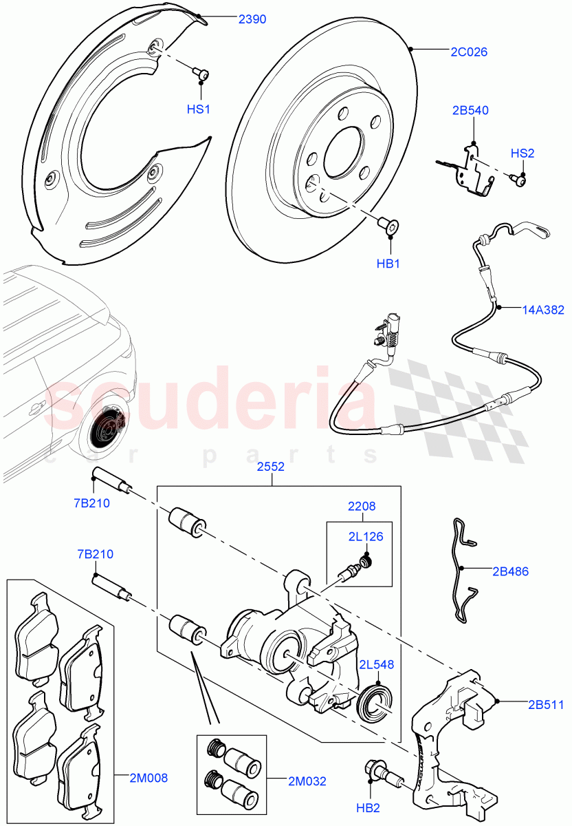 Rear Brake Discs And Calipers (Halewood (UK)) ((V) FROMGH000001) of Land Rover Land Rover Range Rover Evoque (2012-2018) [2.0 Turbo Petrol GTDI]