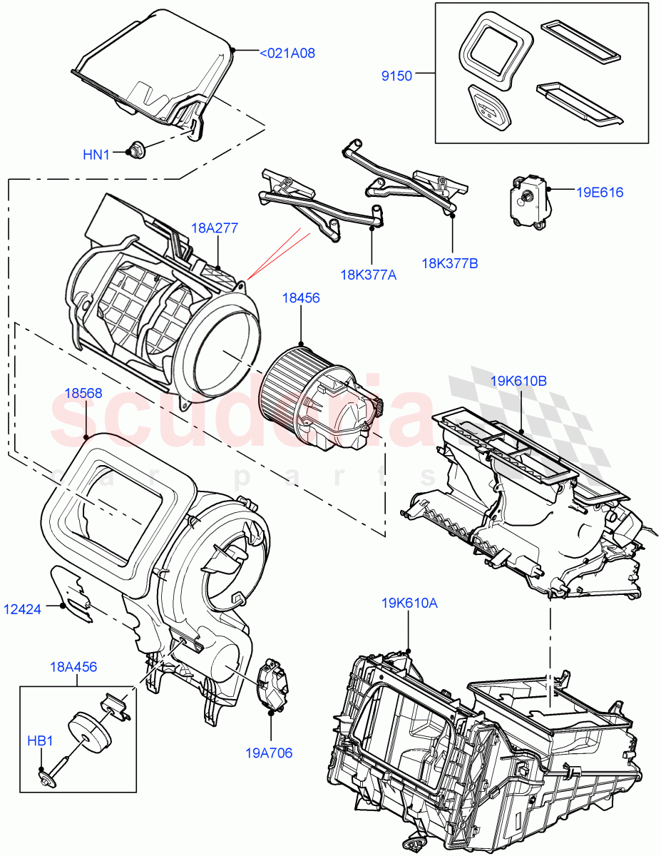 Heater/Air Cond.External Components (Main Unit) (Halewood (UK)) ((V) FROMLH000001) of Land Rover Land Rover Discovery Sport (2015+) [2.0 Turbo Diesel AJ21D4]