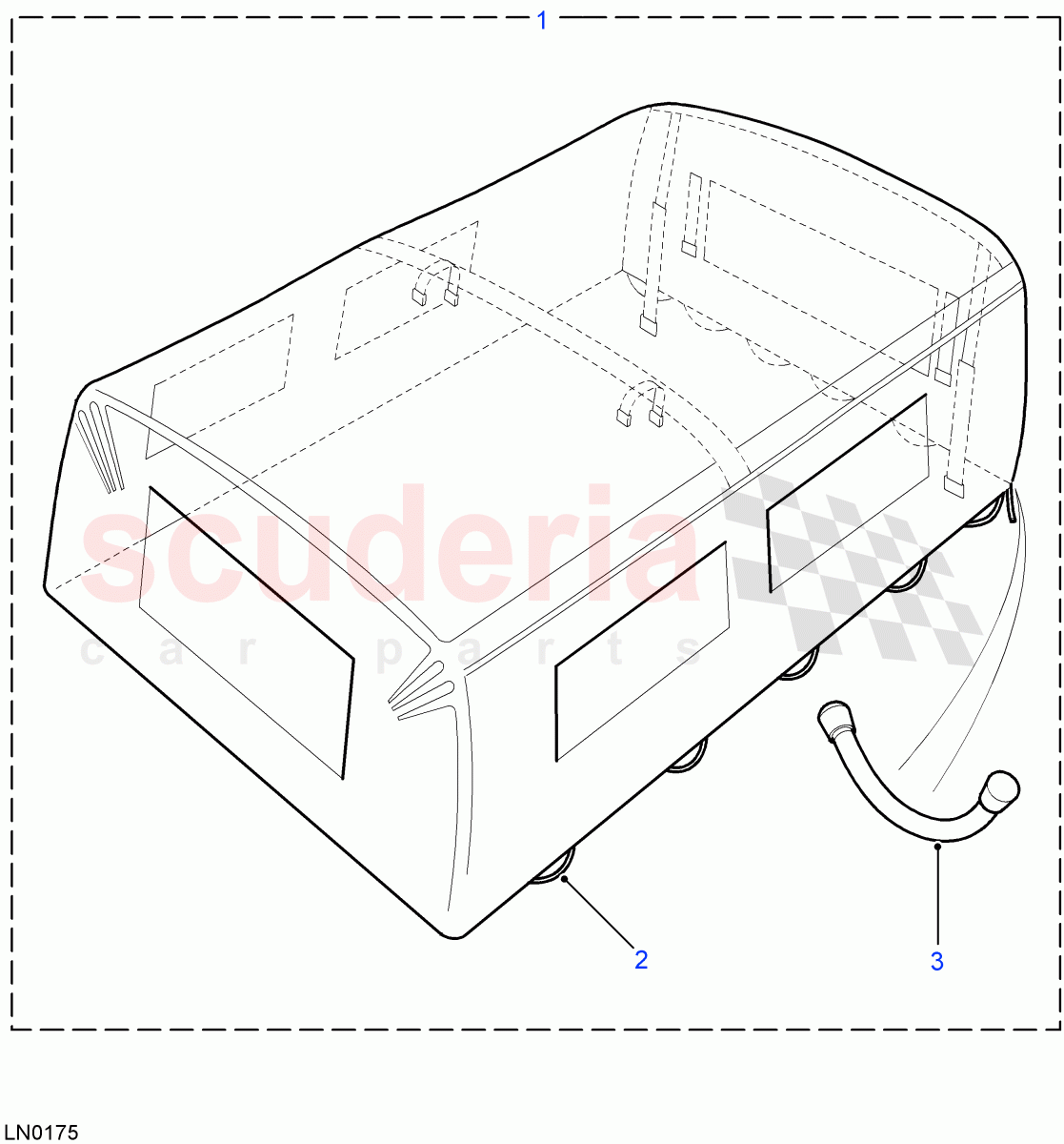 Hood Assembly - PVC (High Capacity Pick Up, 110" Wheelbase, Crew Cab HCPU, 130" Wheelbase) ((V) FROM7A000001) of Land Rover Land Rover Defender (2007-2016)