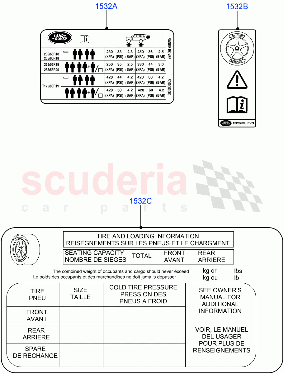 Label The Rover Labels (Wheels And Tyres Labels) ((V) FROMAA000001) parts for Land ...