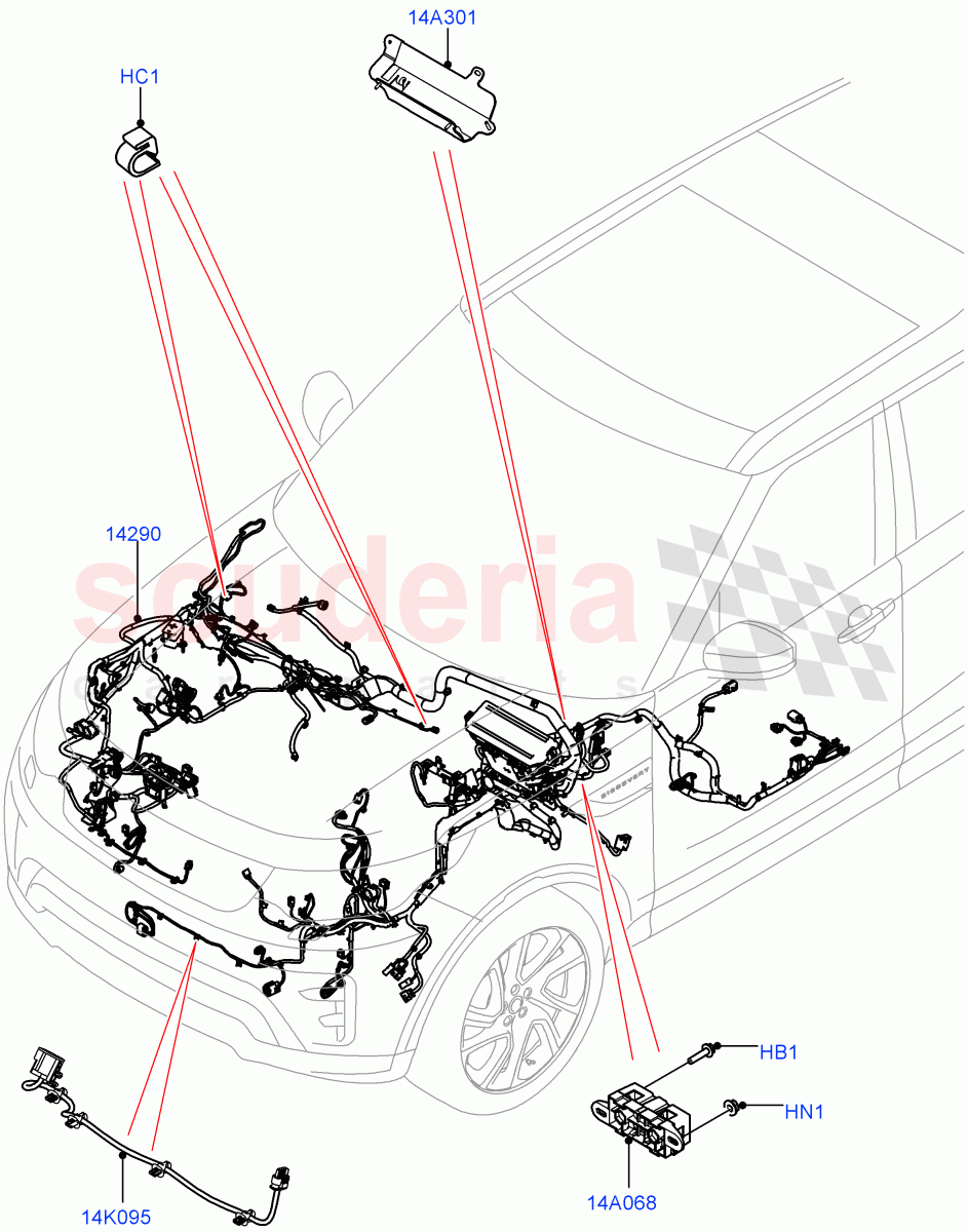 Engine Bay Harness (Solihull Plant Build) ((V) FROMHA000001) of Land Rover Land Rover Discovery 5 (2017+) [3.0 Diesel 24V DOHC TC]