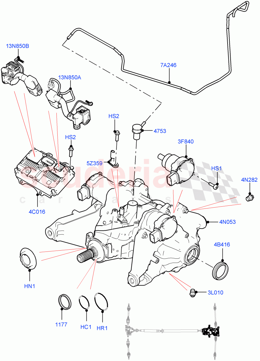 Rear Axle (Halewood (UK), Dynamic Driveline, Less Electric Engine Battery, Electric Engine Battery-MHEV) ((V) FROMLH000001) of Land Rover Land Rover Discovery Sport (2015+) [2.0 Turbo Petrol AJ200P]