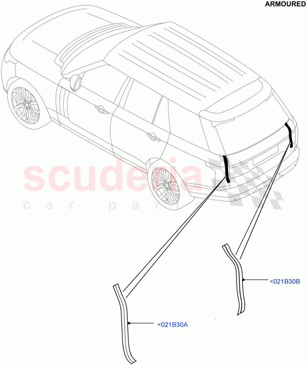 Luggage Compartment Door (Finisher And Seals) (Armoured) ((V) FROMEA000001) of Land Rover Land Rover Range Rover (2012-2021) [5.0 OHC SGDI NA V8 Petrol]