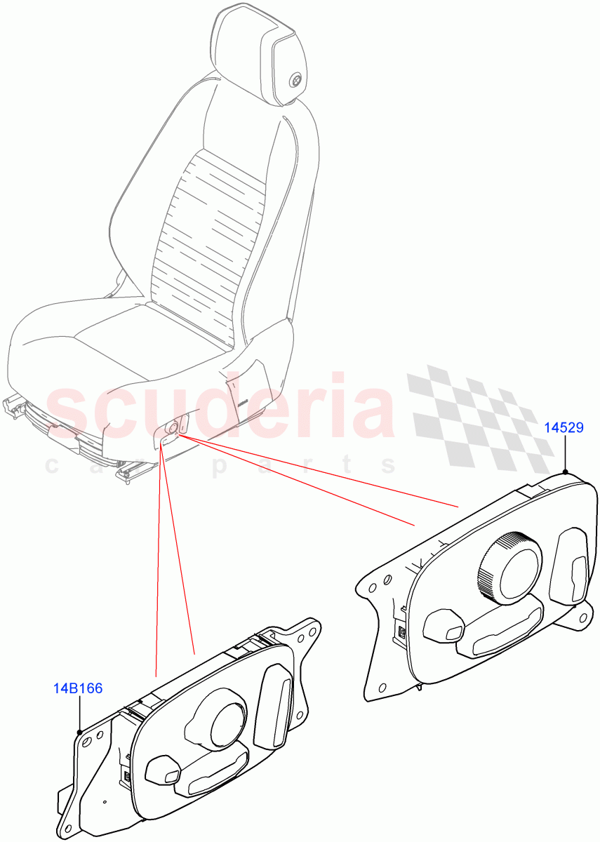 Switches (Seats) (Less Seat Adjuster, Halewood (UK), Seat Cushion Power Fore/Aft, Seat Cushion Power Height) ((V) FROMLH000001) of Land Rover Land Rover Discovery Sport (2015+) [2.0 Turbo Petrol AJ200P]