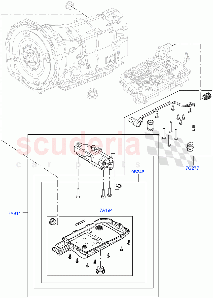 Valve Body - Main Control & Servo's (Electric Oil Pump) (8HP Gen3 Hybrid Trans) ((V) FROMJA000001) of Land Rover Land Rover Range Rover Velar (2017+) [2.0 Turbo Diesel AJ21D4]