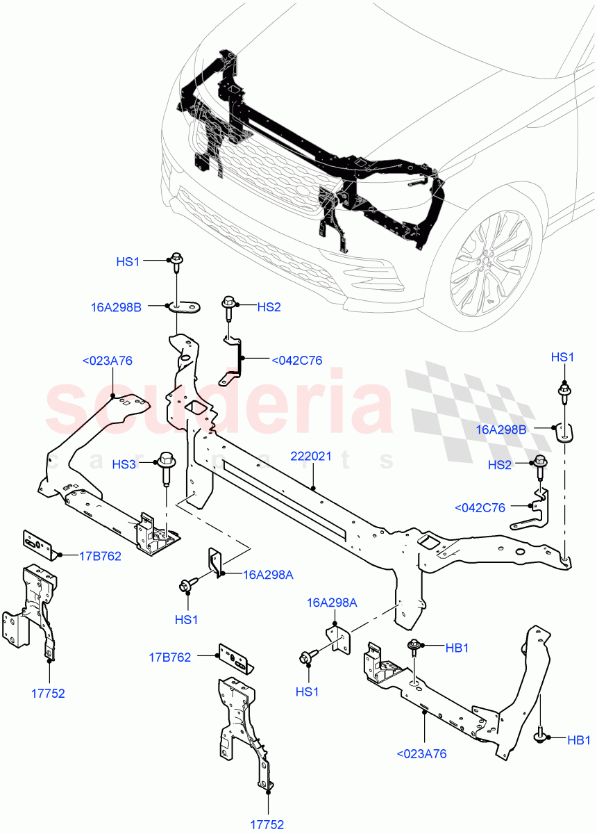 Front Panels, Aprons & Side Members (Front Panel) of Land Rover Land Rover Range Rover Velar (2017+) [2.0 Turbo Diesel]