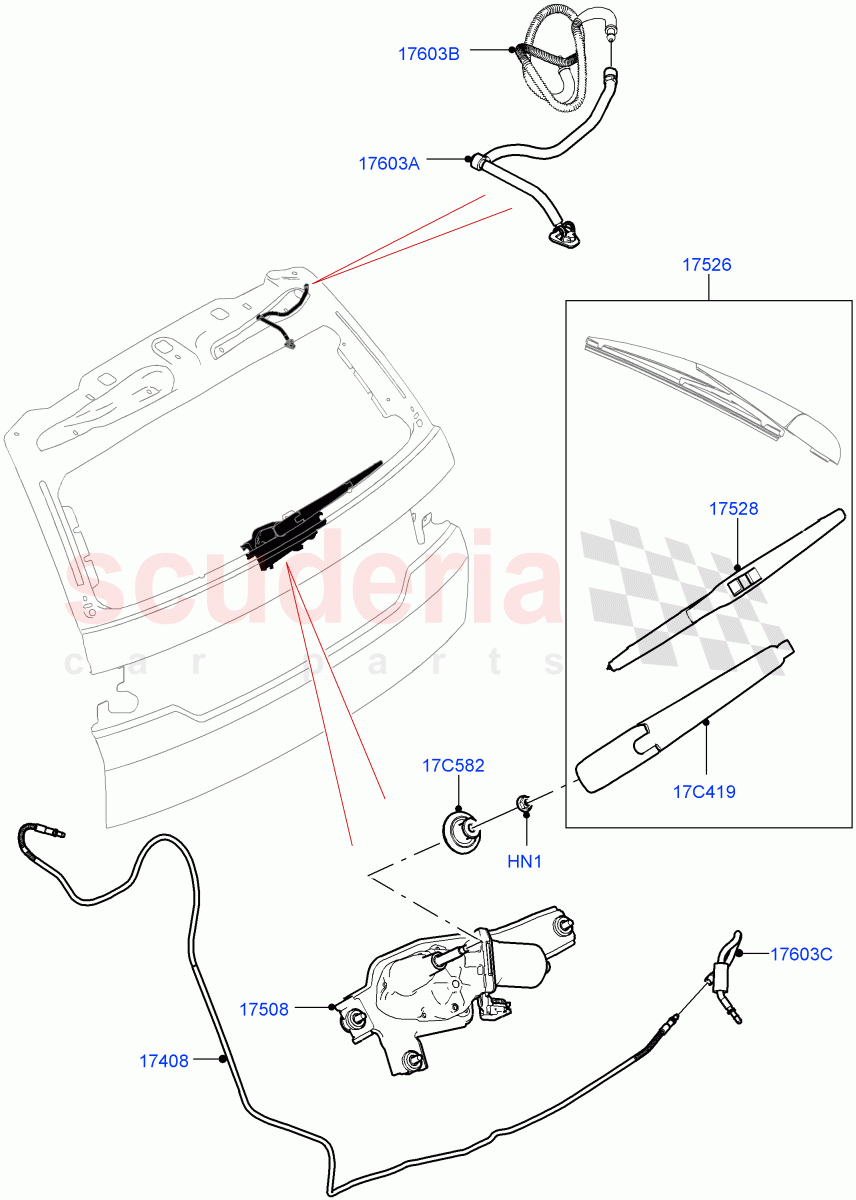 Rear Window Wiper And Washer (Changsu (China)) ((V) FROMFG000001) of Land Rover Land Rover Discovery Sport (2015+) [2.0 Turbo Petrol GTDI]