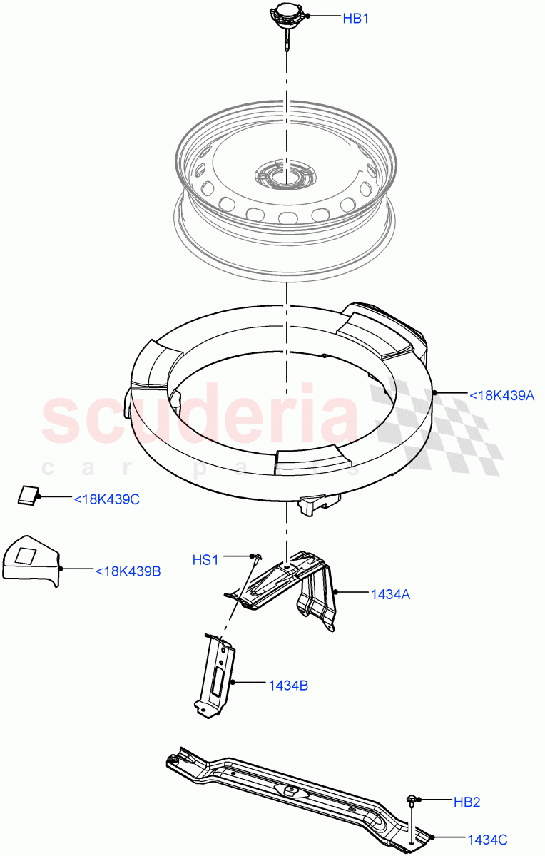 Spare Wheel Carrier (Less Electric Engine Battery, Electric Engine Battery-MHEV) ((V) FROMMA000001) of Land Rover Land Rover Range Rover Velar (2017+) [3.0 DOHC GDI SC V6 Petrol]