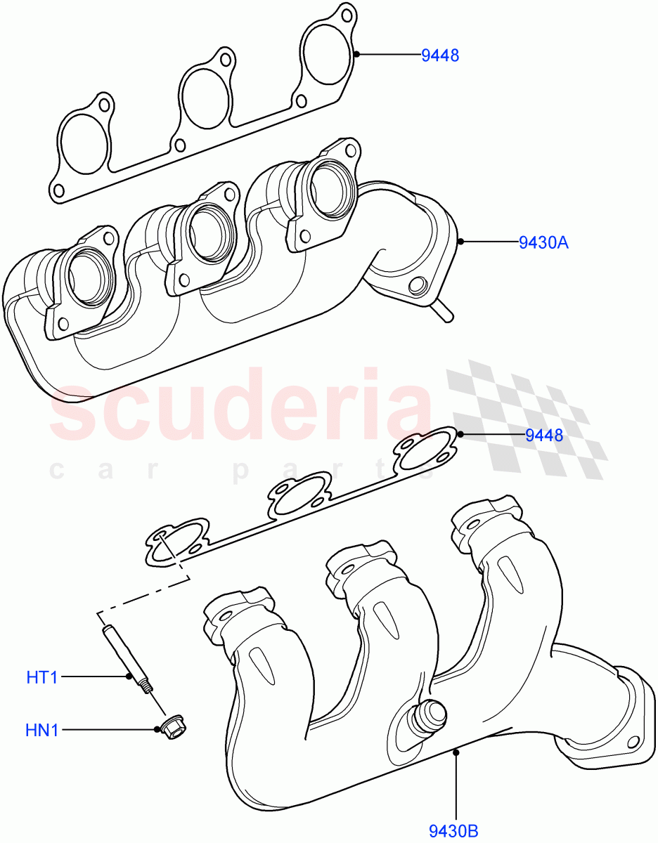 Exhaust Manifold (Cologne V6 4.0 EFI (SOHC)) ((V) FROMAA000001) of Land Rover Land Rover Discovery 4 (2010-2016) [4.0 Petrol V6]