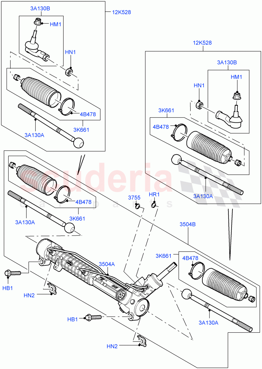Steering Gear (LHD) ((V) FROMAA000001) of Land Rover Land Rover Discovery 4 (2010-2016) [5.0 OHC SGDI NA V8 Petrol]
