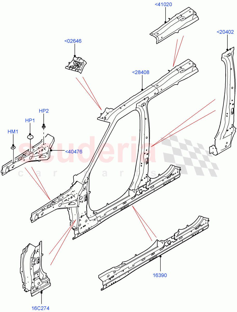 Side Panels - Inner (Nitra Plant Build, Middle - Front) ((V) FROMK2000001) of Land Rover Land Rover Discovery 5 (2017+) [3.0 DOHC GDI SC V6 Petrol]