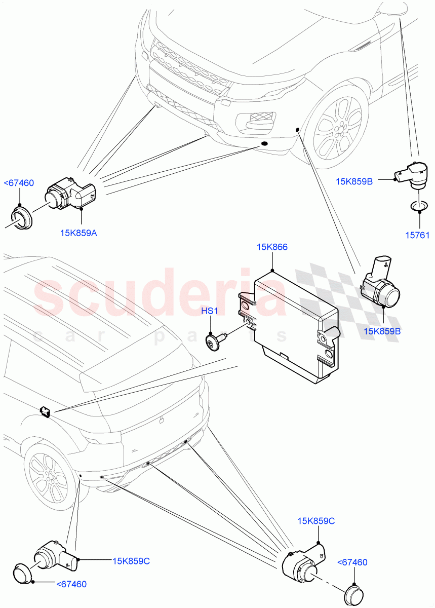 Parking Distance Control (Itatiaia (Brazil)) ((V) FROMGT000001) of Land Rover Land Rover Range Rover Evoque (2012-2018) [2.0 Turbo Petrol GTDI]