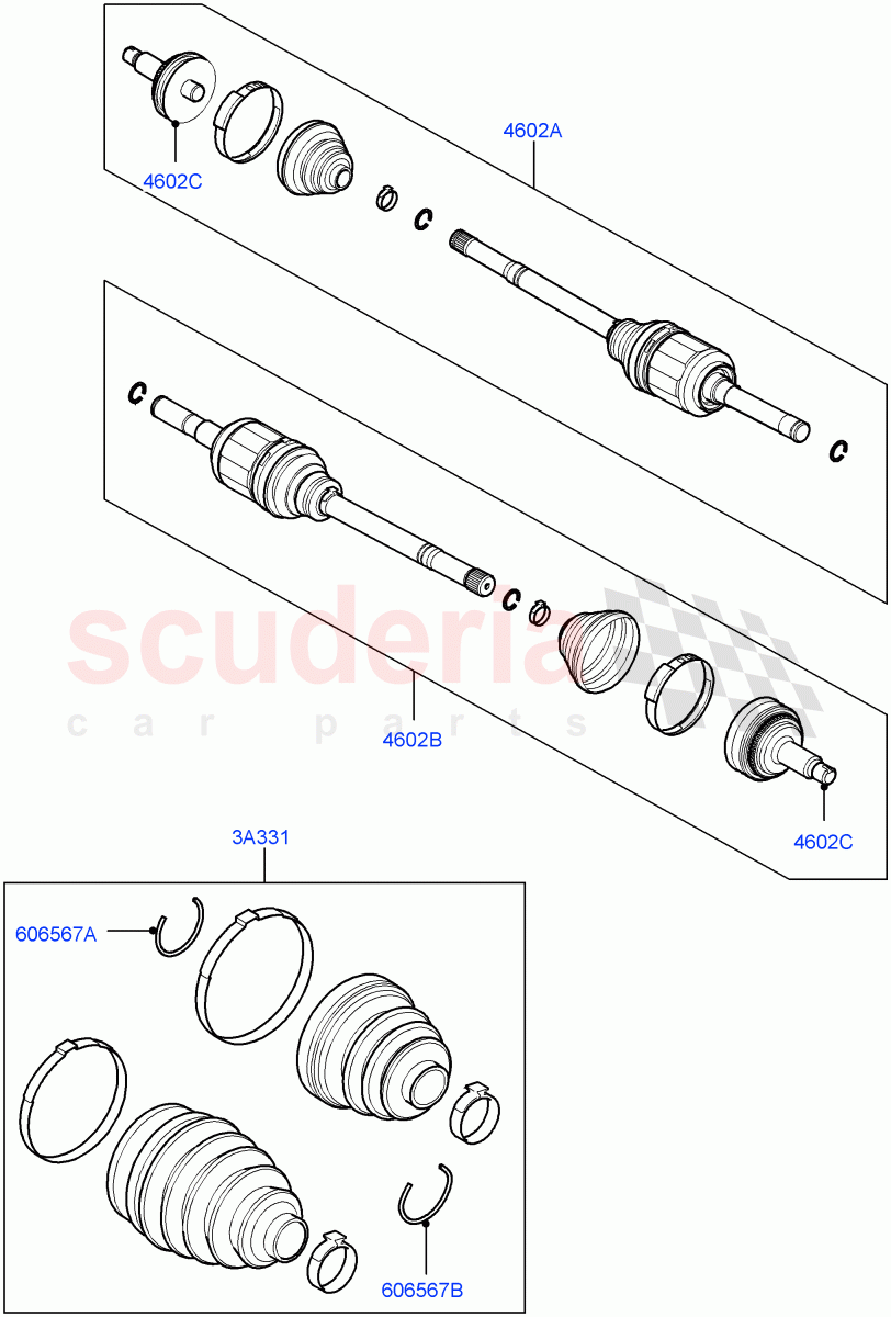 Drive Shaft - Rear Axle Drive (Drive Shaft & Boot Kits) ((V) FROMAA000001) of Land Rover Land Rover Range Rover Sport (2010-2013) [3.6 V8 32V DOHC EFI Diesel]