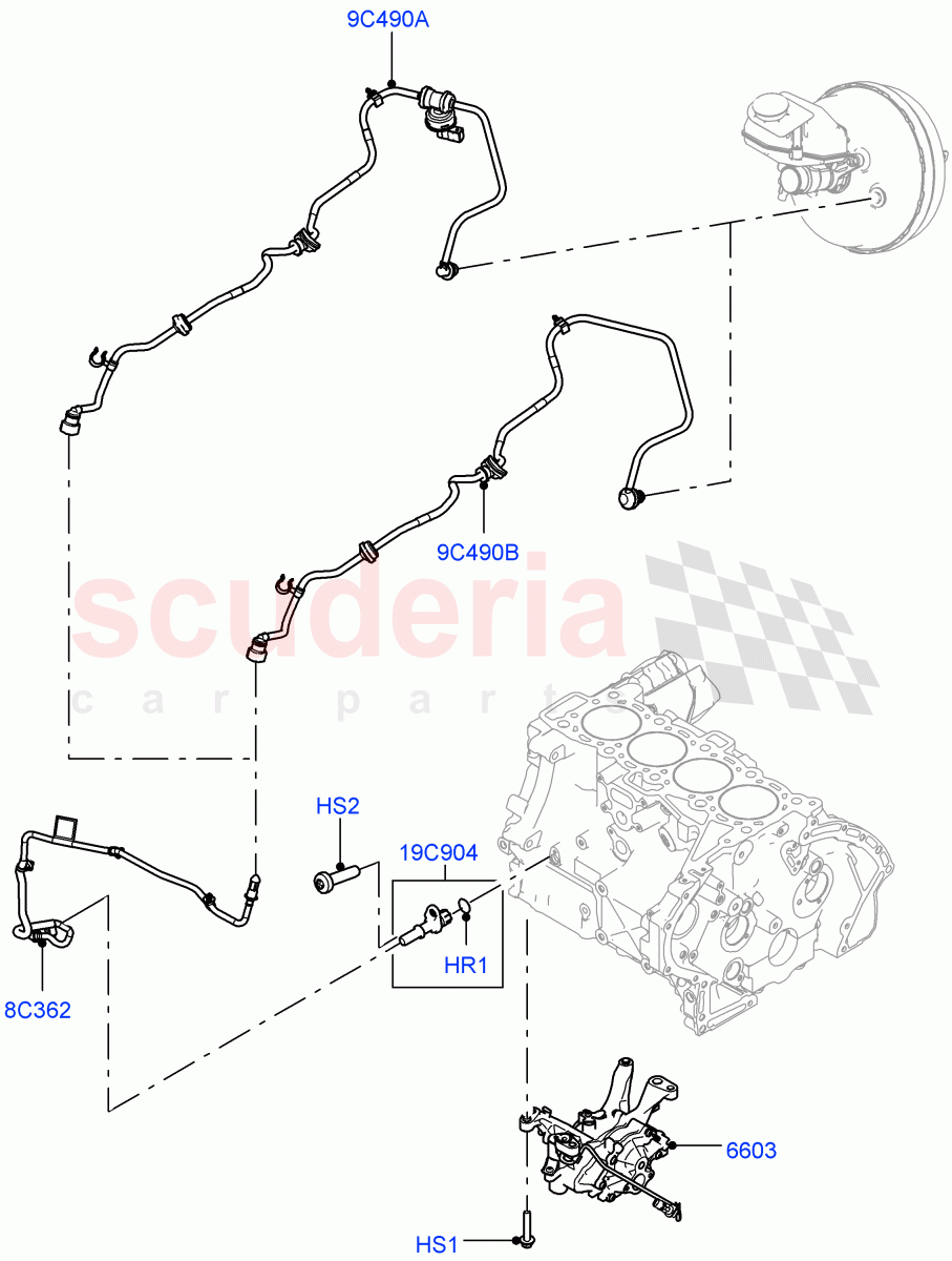 Vacuum Control And Air Injection (2.0L I4 Mid DOHC AJ200 Petrol, Changsu (China), 2.0L I4 High DOHC AJ200 Petrol) of Land Rover Land Rover Discovery Sport (2015+) [2.0 Turbo Petrol AJ200P]