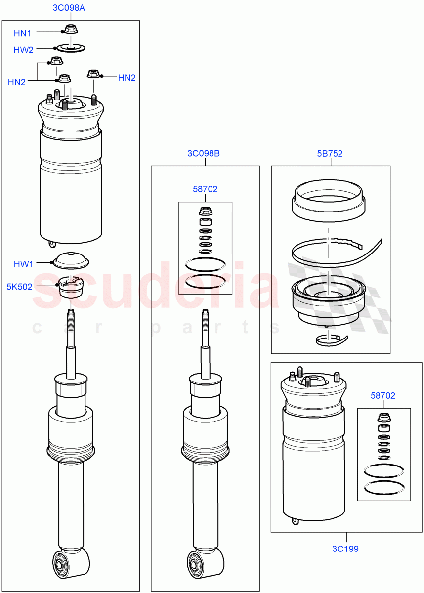 Front Suspension Struts And Springs ((V) TO9A999999) of Land Rover Land Rover Range Rover Sport (2005-2009) [4.2 Petrol V8 Supercharged]