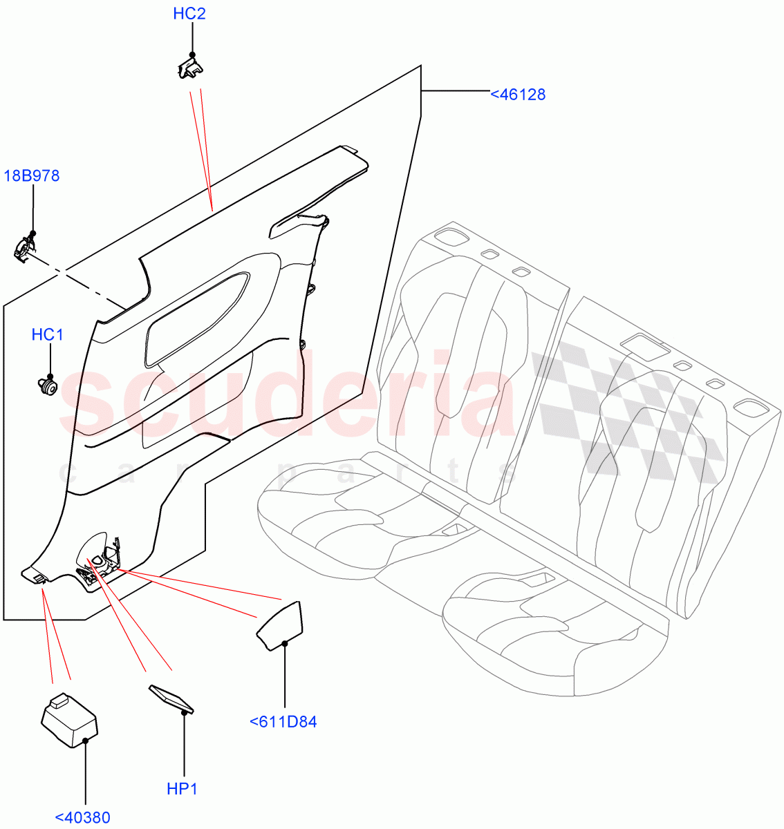 Side Trim (Quarter Trim Panel) (3 Door, Halewood (UK)) of Land Rover Land Rover Range Rover Evoque (2012-2018) [2.2 Single Turbo Diesel]