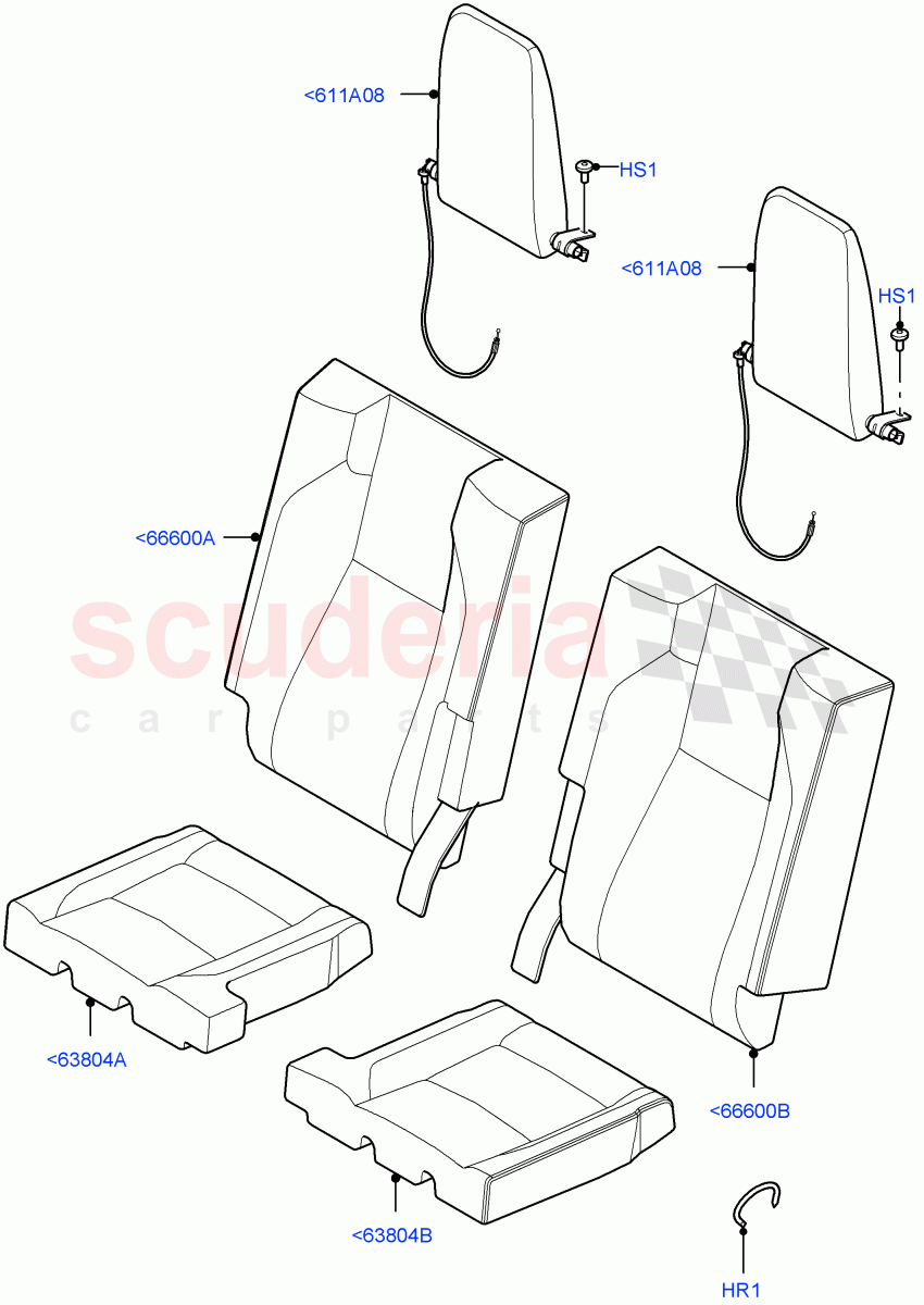 Rear Seat Covers (Taurus Leather Perforated, Changsu (China), With 3rd Row Double Seat) ((V) FROMKG446857) of Land Rover Land Rover Discovery Sport (2015+) [2.0 Turbo Diesel]