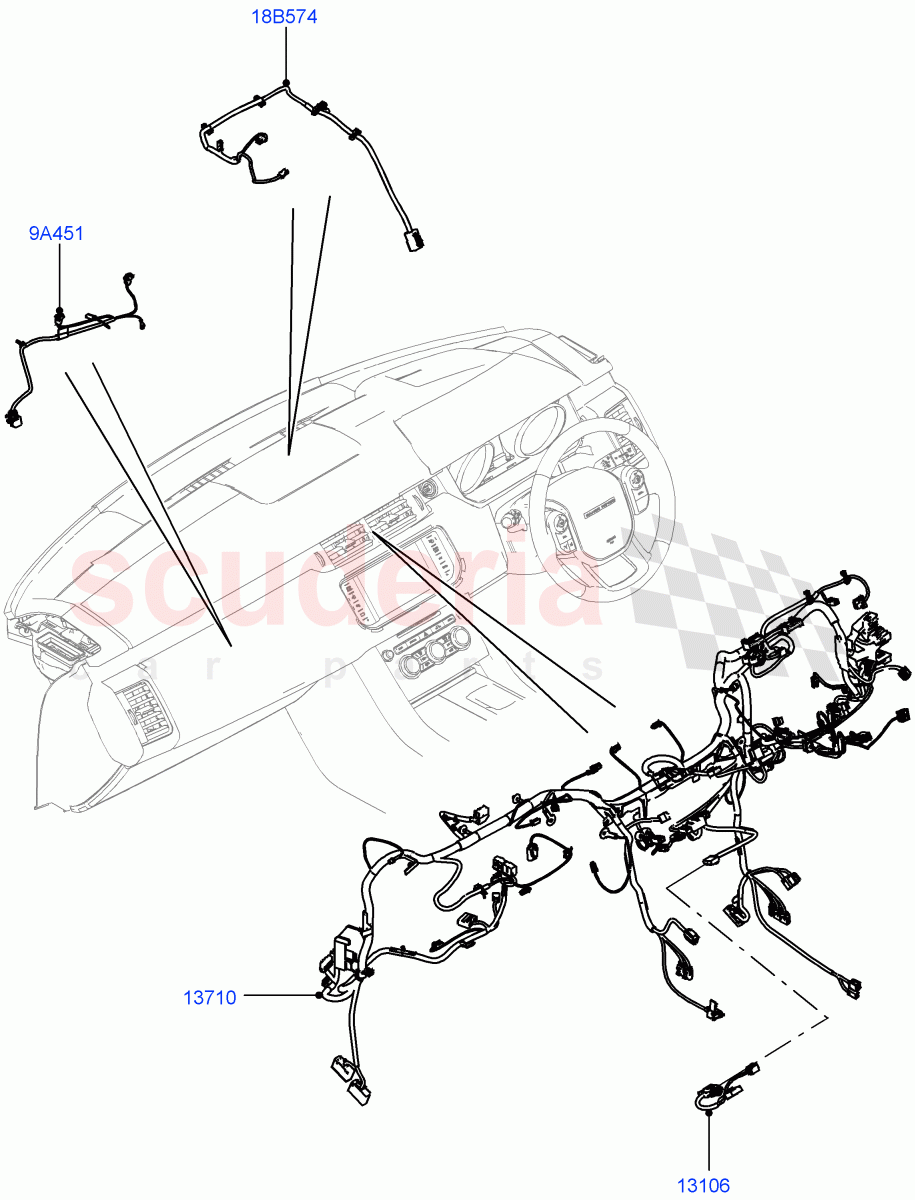 Electrical Wiring - Engine And Dash (Facia) (5.0L OHC SGDI SC V8 Petrol - AJ133, 3.0L DOHC GDI SC V6 PETROL) ((V) TOFA999999) of Land Rover Land Rover Range Rover Sport (2014+) [2.0 Turbo Petrol AJ200P]