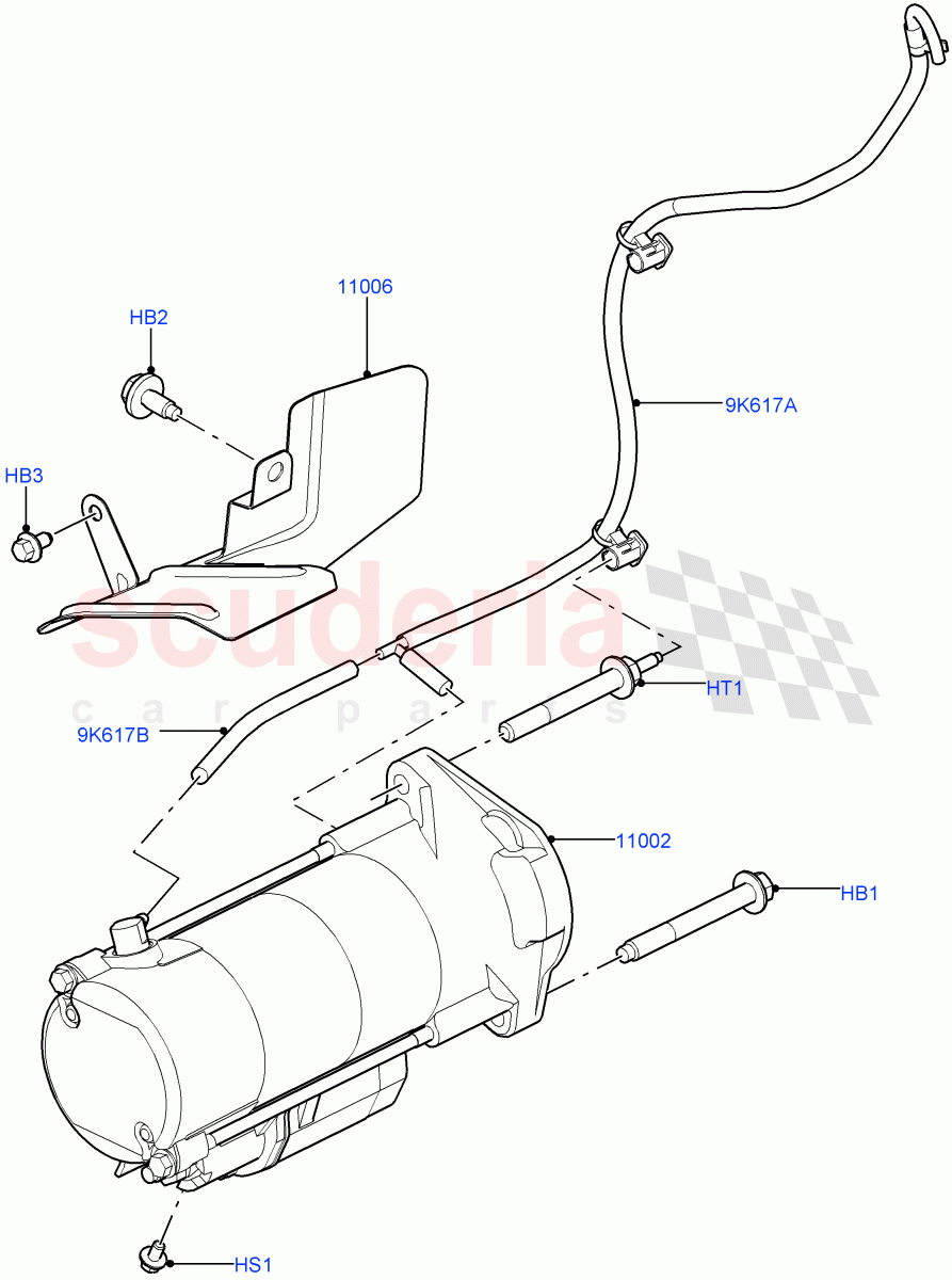 Starter Motor (4.4L DOHC DITC V8 Diesel) of Land Rover Land Rover Range Rover Sport (2014+) [4.4 DOHC Diesel V8 DITC]
