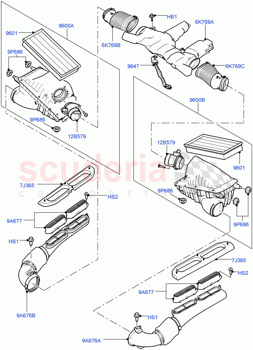 Air Cleaner (5.0L OHC SGDI SC V8 Petrol - AJ133, 5.0 Petrol AJ133 DOHC CDA, 5.0L P AJ133 DOHC CDA S/C Enhanced) of Land Rover Land Rover Range Rover (2012-2021) [5.0 OHC SGDI SC V8 Petrol]
