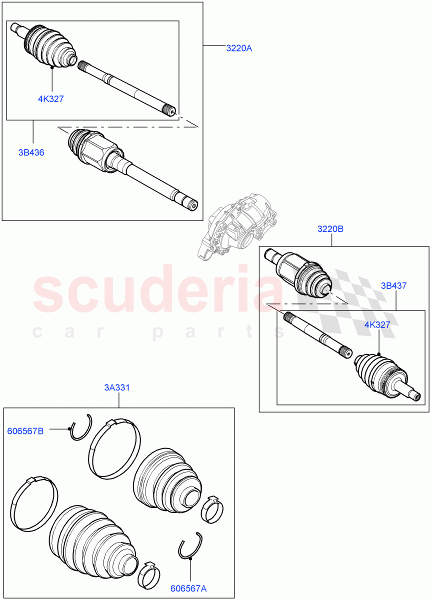 Drive Shaft - Front Axle Drive (Drive Shaft & Boot Kits) ((V) TO9A999999) of Land Rover Land Rover Range Rover Sport (2005-2009) [2.7 Diesel V6]