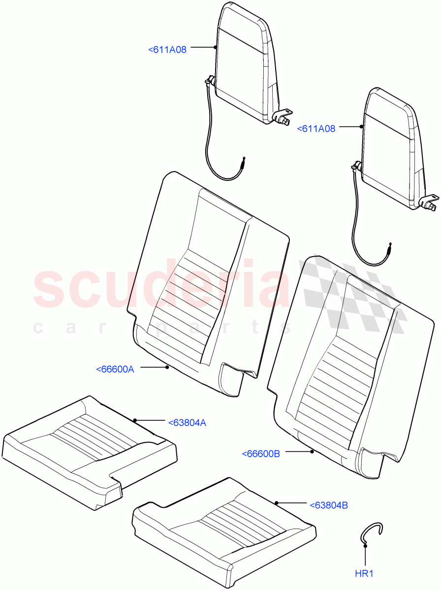 Rear Seat Covers (Row 3) (Windsor Leather, Halewood (UK), Third Row Dual Individual Seat) ((V) TOKH999999) of Land Rover Land Rover Discovery Sport (2015+) [2.0 Turbo Petrol AJ200P]