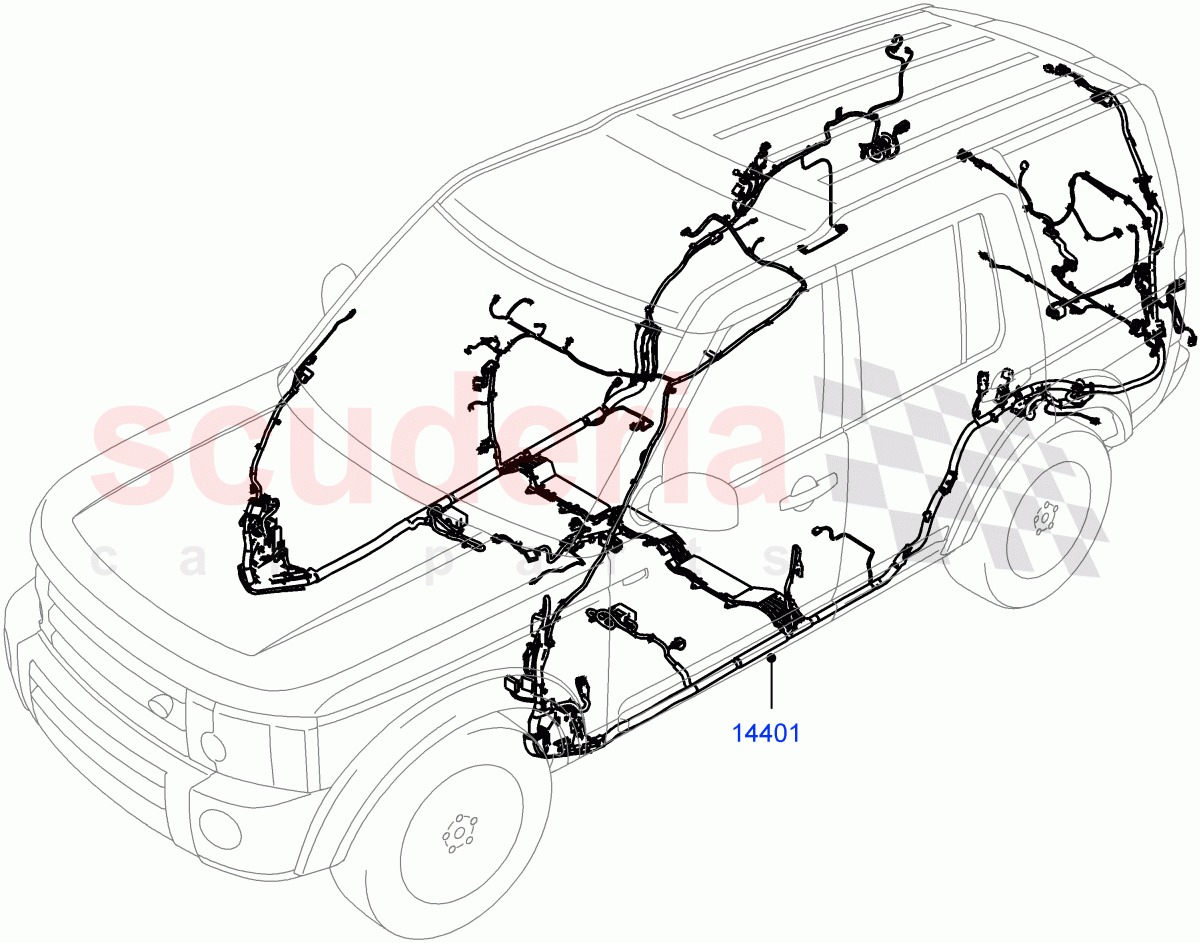 Electrical Wiring - Engine And Dash (Main Harness) ((V) FROMGA000001) of Land Rover Land Rover Discovery 4 (2010-2016) [3.0 DOHC GDI SC V6 Petrol]