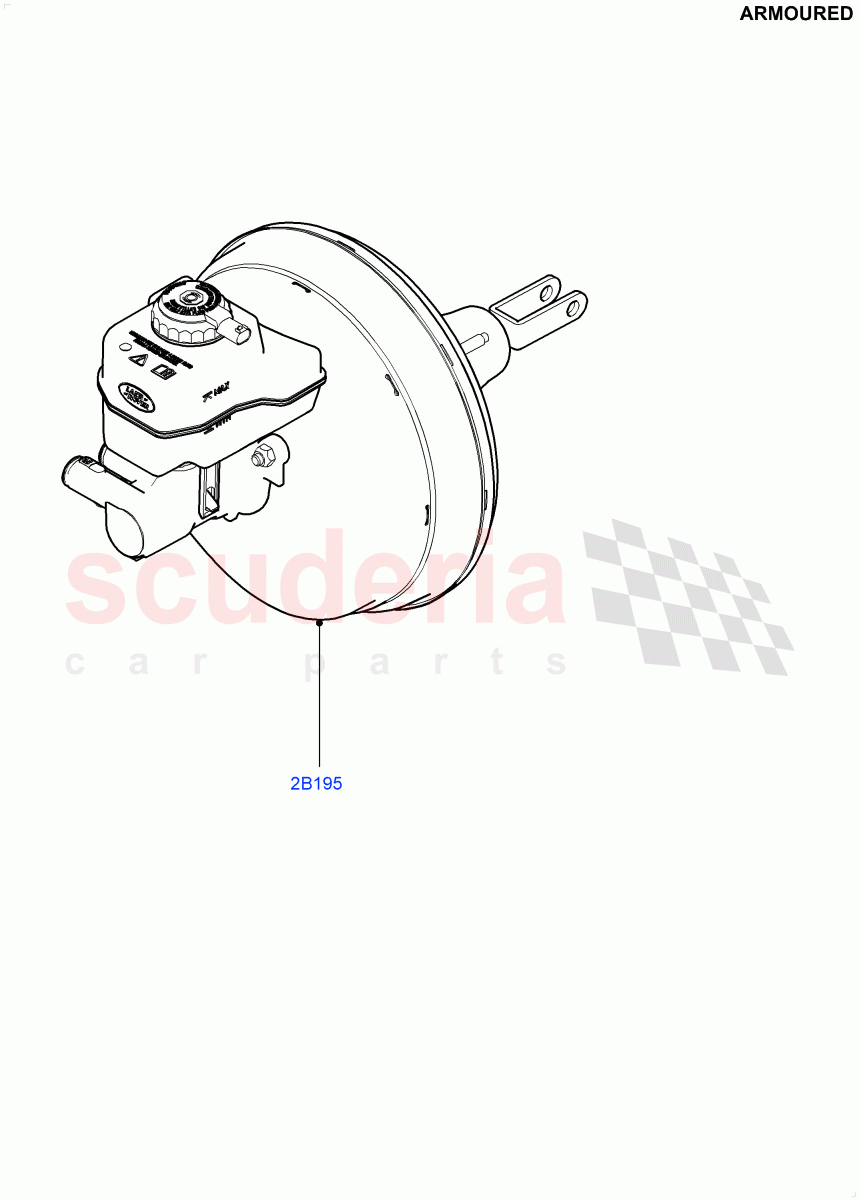 Master Cylinder - Brake System (Armoured) ((V) FROMEA000001) of Land Rover Land Rover Range Rover (2012-2021) [5.0 OHC SGDI SC V8 Petrol]