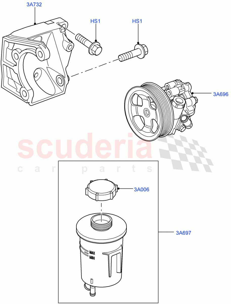 Power Steering Pump Mounting (3.0 V6 Diesel) ((V) FROMAA000001) of Land Rover Land Rover Discovery 4 (2010-2016) [2.7 Diesel V6]