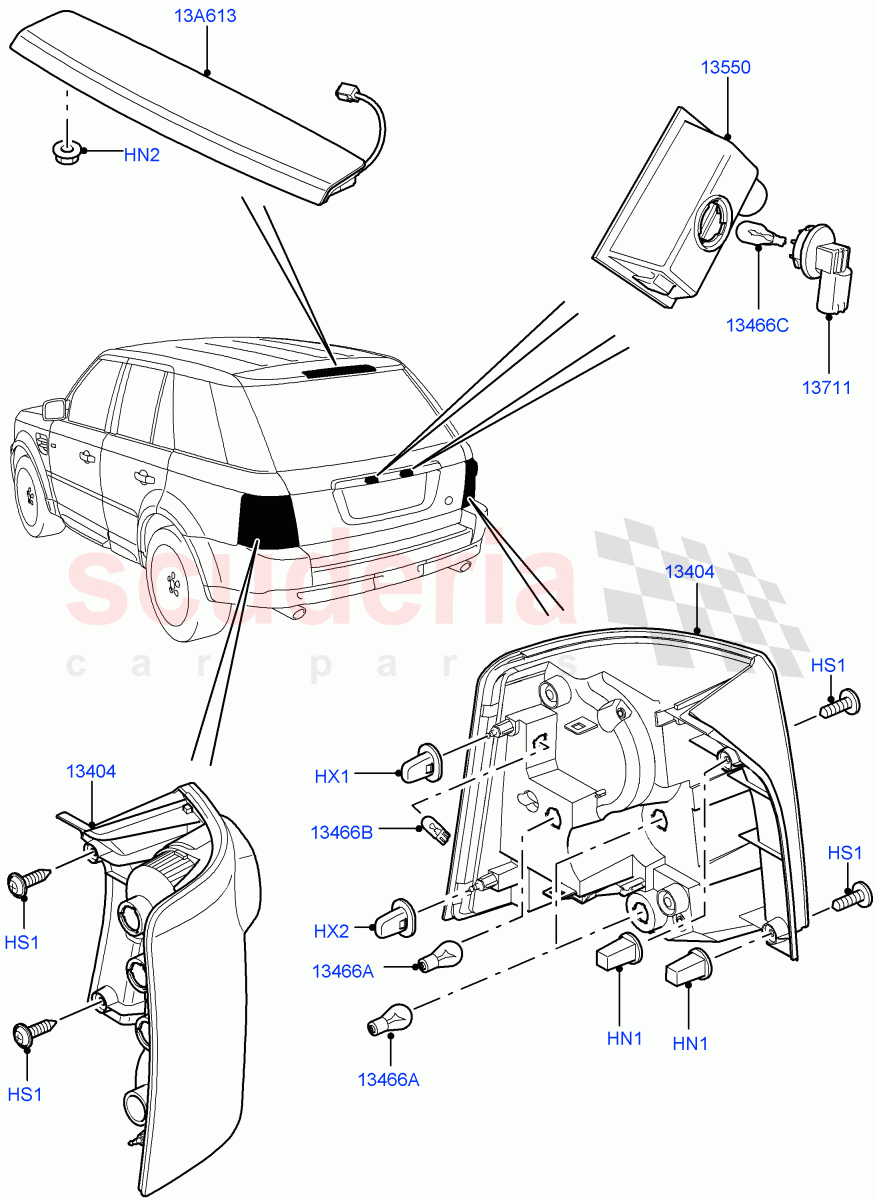 Rear Lamps ((V) FROMAA000001) of Land Rover Land Rover Range Rover Sport (2010-2013) [3.0 Diesel 24V DOHC TC]