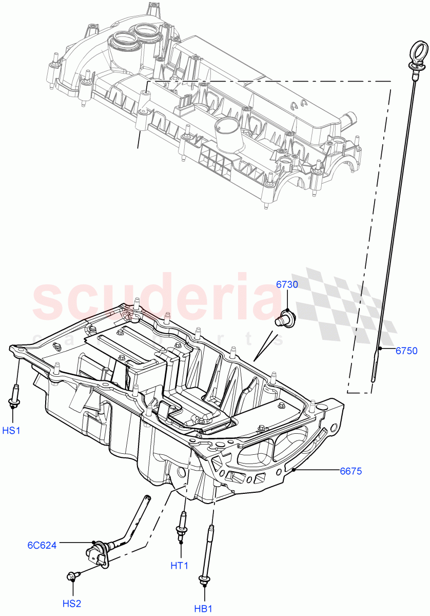 Oil Pan/Oil Level Indicator (2.0L 16V TIVCT T/C 240PS Petrol, Changsu (China)) ((V) FROMEG000001) of Land Rover Land Rover Range Rover Evoque (2012-2018) [2.0 Turbo Petrol GTDI]