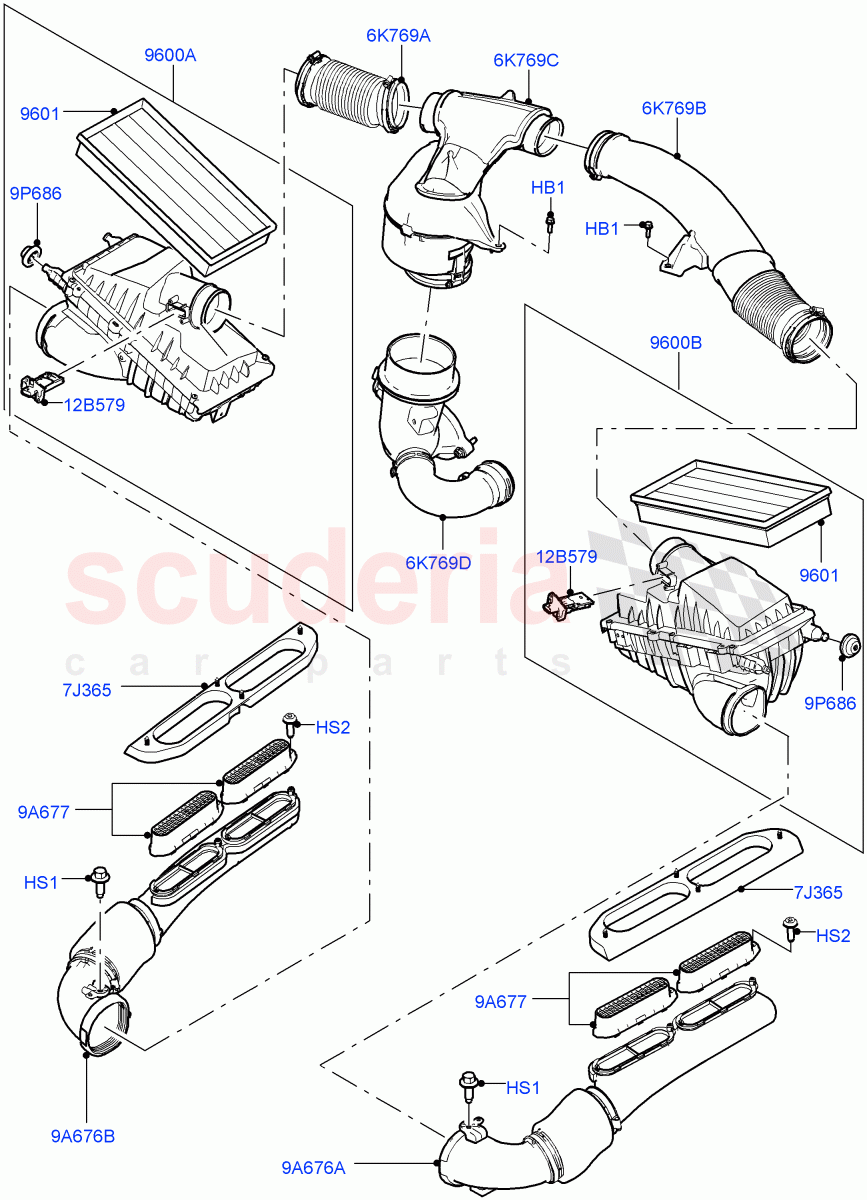 Air Cleaner (3.0L AJ20D6 Diesel High) ((V) FROMLA000001) of Land Rover Land Rover Range Rover Sport (2014+) [3.0 I6 Turbo Diesel AJ20D6]