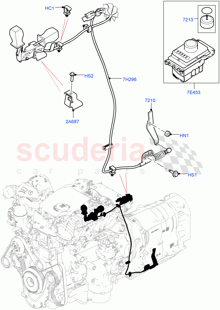 Gear Change-Automatic Transmission (Nitra Plant Build) (3.0 V6 D Gen2 Mono Turbo, 8 Speed Auto Trans ZF 8HP70 4WD, 2.0L I4 DSL HIGH DOHC AJ200, 3.0 V6 D Low MT ROW, 3.0 V6 D Gen2 Twin Turbo) ((V) FROMK2000001) of Land Rover Land Rover Discovery 5 (2017+) [2.0 Turbo Diesel]