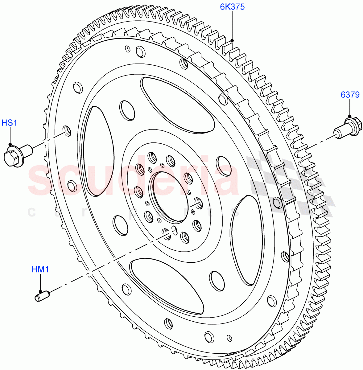 Flywheel (Solihull Plant Build) (3.0L DOHC GDI SC V6 PETROL) ((V) FROMEA000001) of Land Rover Land Rover Range Rover Velar (2017+) [3.0 DOHC GDI SC V6 Petrol]