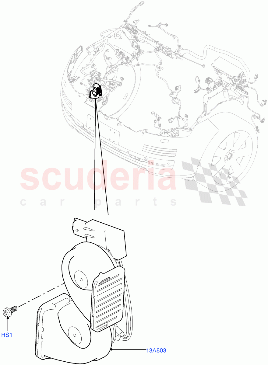 Battery Cables And Horn (Horn) of Land Rover Land Rover Range Rover (2012-2021) [2.0 Turbo Petrol AJ200P]