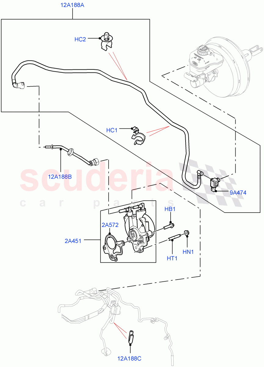 Vacuum Control And Air Injection (Nitra Plant Build) (3.0 V6 Diesel, 8 Speed Auto Trans ZF 8HP70 4WD, LHD) ((V) FROMK2000001) of Land Rover Land Rover Discovery 5 (2017+) [3.0 Diesel 24V DOHC TC]