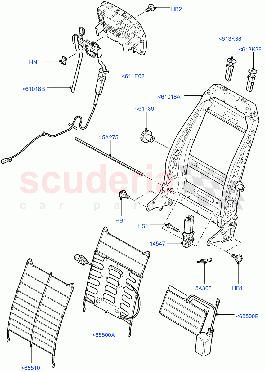 Front Seat Back ((V) TO9A999999) of Land Rover Land Rover Range Rover Sport (2005-2009) [3.6 V8 32V DOHC EFI Diesel]
