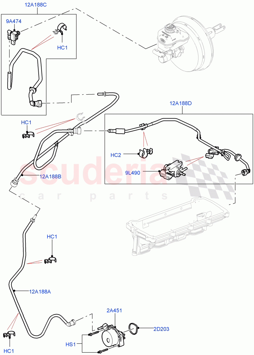 Vacuum Control And Air Injection (5.0L OHC SGDI SC V8 Petrol - AJ133, RHD) ((V) FROMHA000001) of Land Rover Land Rover Range Rover (2012-2021) [5.0 OHC SGDI SC V8 Petrol]