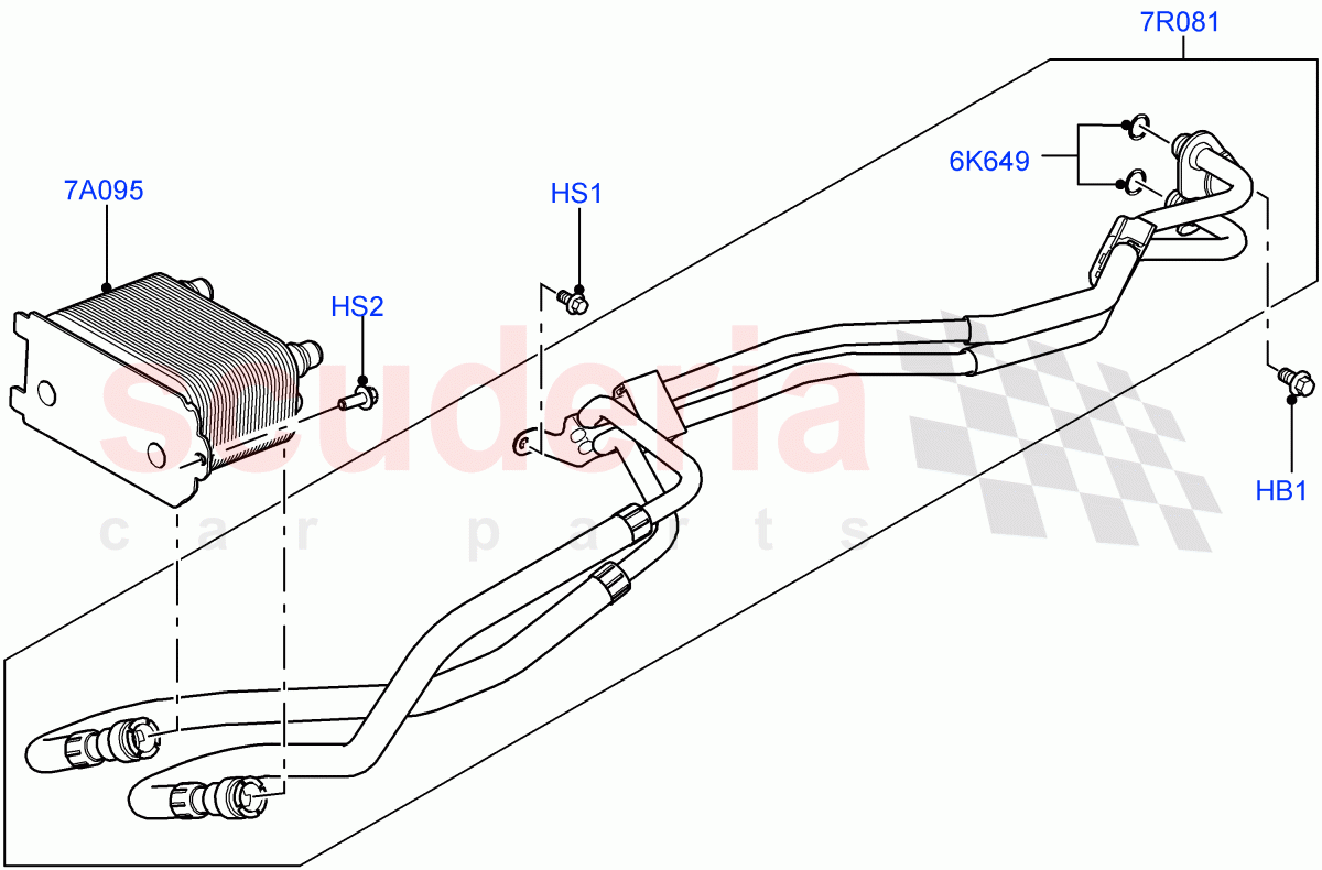 Transmission Cooling Systems (Solihull Plant Build) (3.0L DOHC GDI SC V6 PETROL, 8 Speed Auto Trans ZF 8HP45) ((V) FROMEA000001) of Land Rover Land Rover Range Rover (2012-2021) [5.0 OHC SGDI NA V8 Petrol]