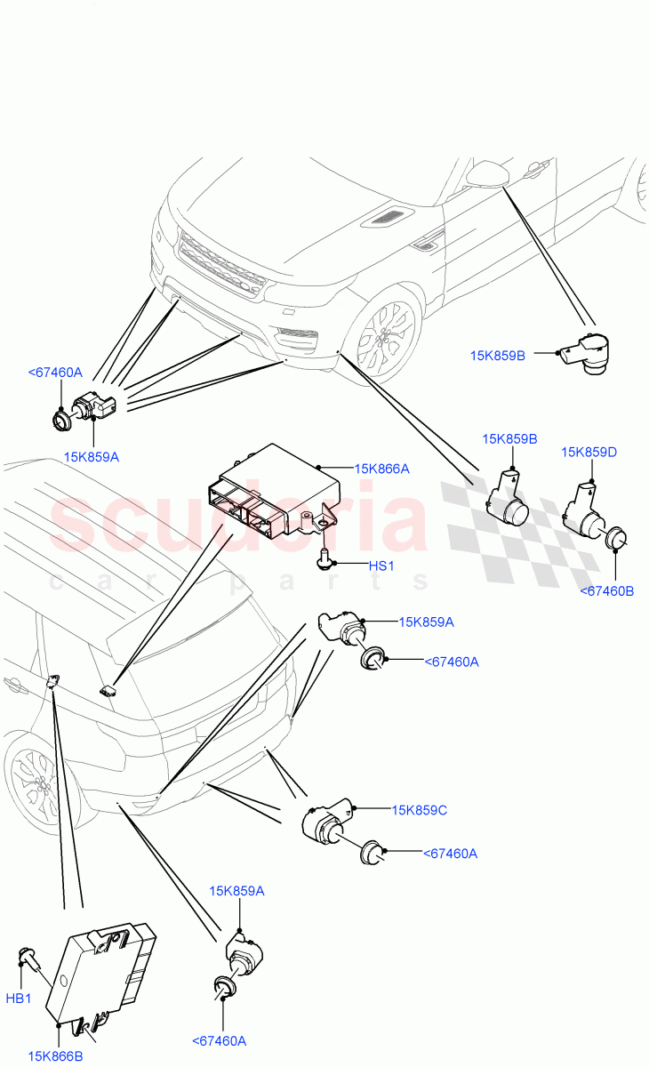 Parking Distance Control ((V) TOHA999999) of Land Rover Land Rover Range Rover Sport (2014+) [3.0 I6 Turbo Petrol AJ20P6]