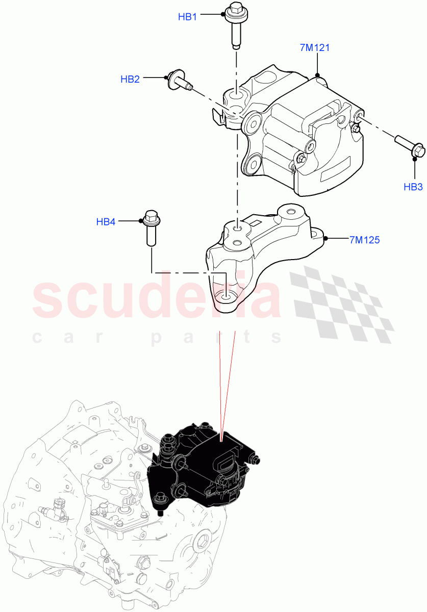 Transmission Mounting (2.0L AJ21D4 Diesel Mid, 6 Speed Manual Trans BG6, Halewood (UK)) ((V) FROMMH000001) of Land Rover Land Rover Discovery Sport (2015+) [2.0 Turbo Petrol AJ200P]