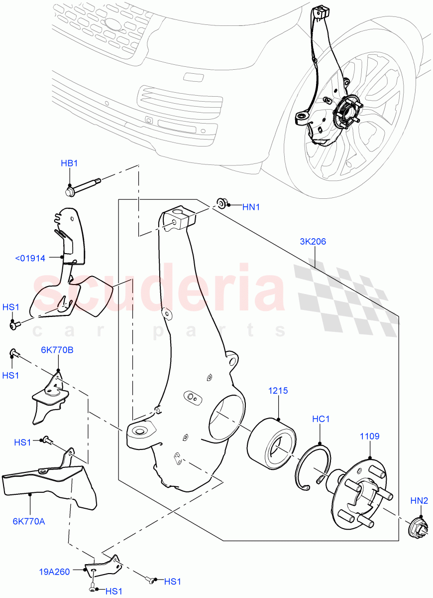 Front Knuckle And Hub of Land Rover Land Rover Range Rover (2012-2021) [3.0 Diesel 24V DOHC TC]