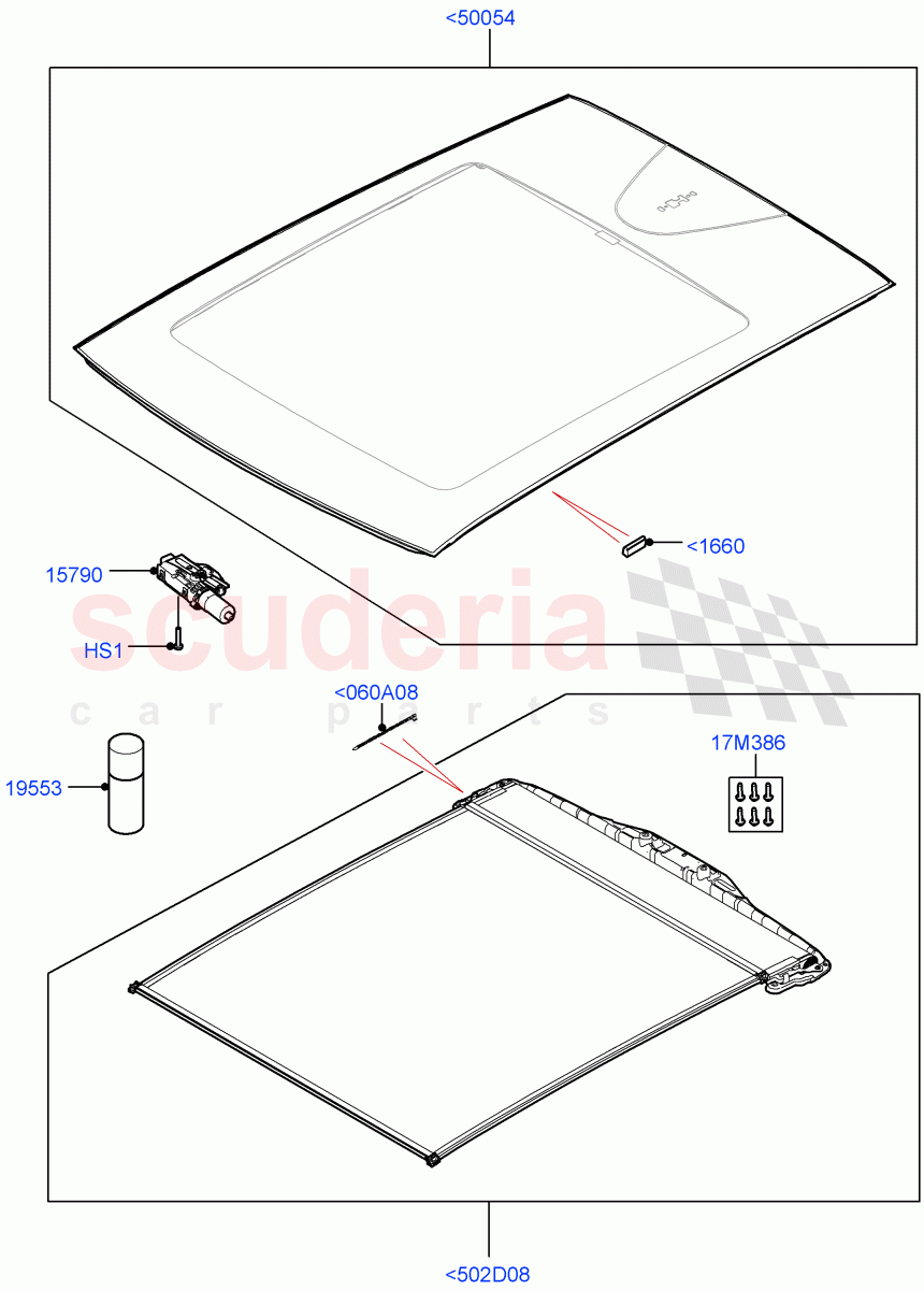 Panoramic Glass Roof (With Roof Conversion-Panorama Roof, Changsu (China)) of Land Rover Land Rover Range Rover Evoque (2019+) [1.5 I3 Turbo Petrol AJ20P3]