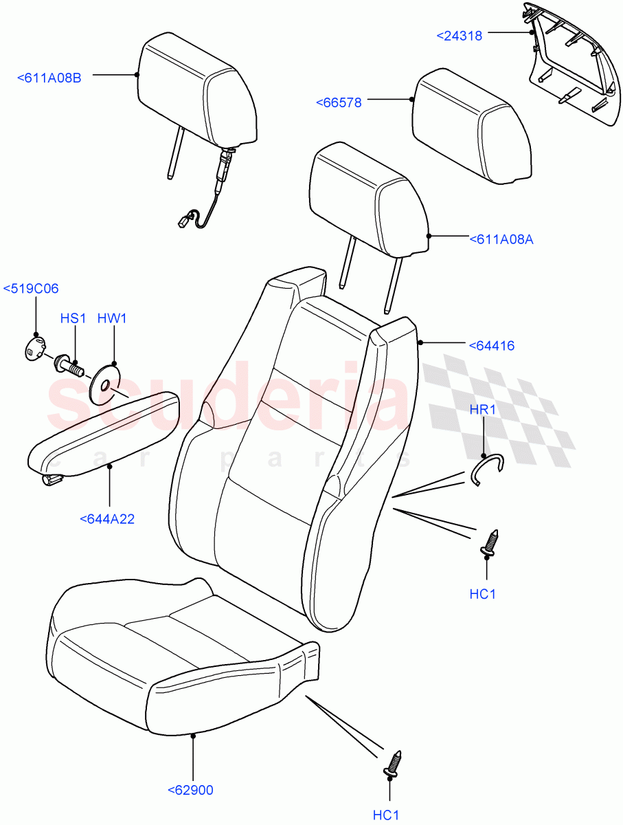 Front Seat Covers (Taurus Leather/PVC (M-L)) ((V) FROMAA000001) of Land Rover Land Rover Range Rover Sport (2010-2013) [5.0 OHC SGDI SC V8 Petrol]