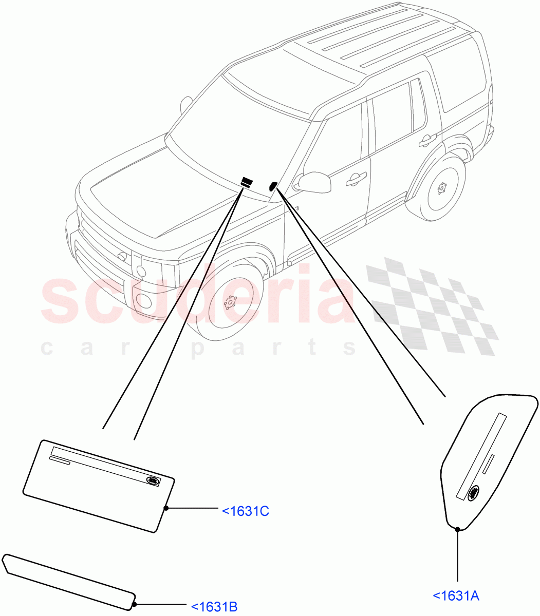 Labels (Windscreen) ((V) FROMAA000001) of Land Rover Land Rover Discovery 4 (2010-2016) [4.0 Petrol V6]