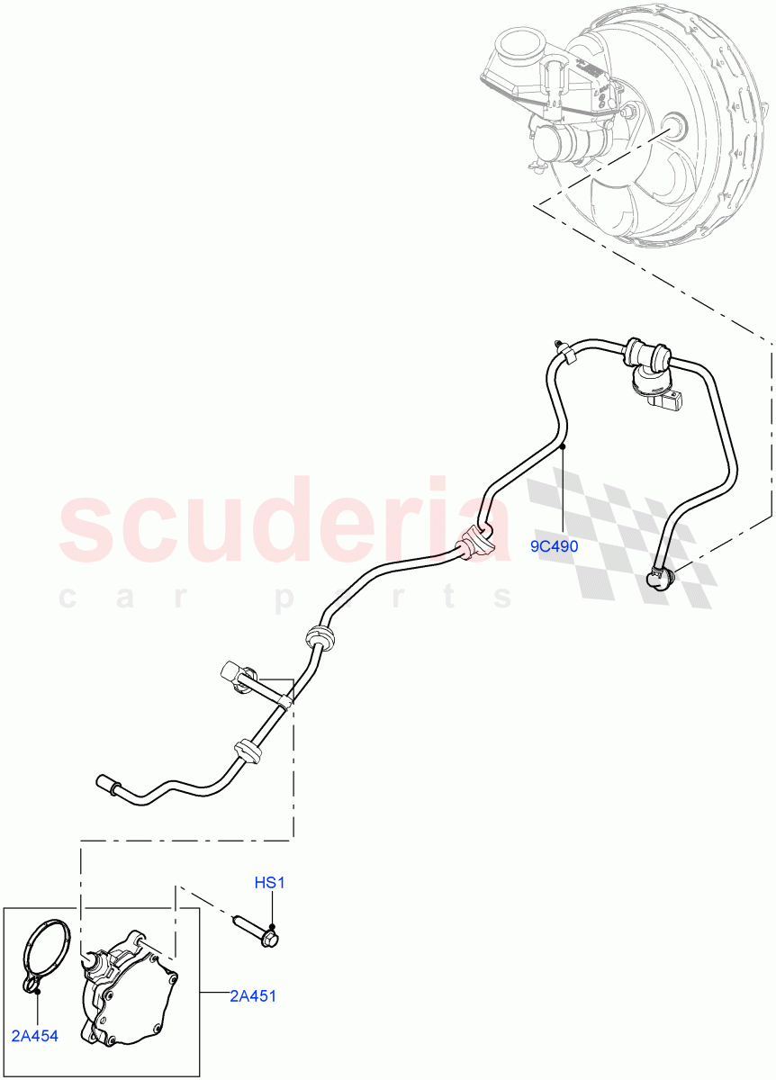 Vacuum Control And Air Injection (Vacuum Pump & Brake Booster Vacuum Control) (2.0L 16V TIVCT T/C 240PS Petrol, Changsu (China), Starter - Stop/Start System) ((V) FROMFG000001) of Land Rover Land Rover Discovery Sport (2015+) [2.0 Turbo Petrol GTDI]